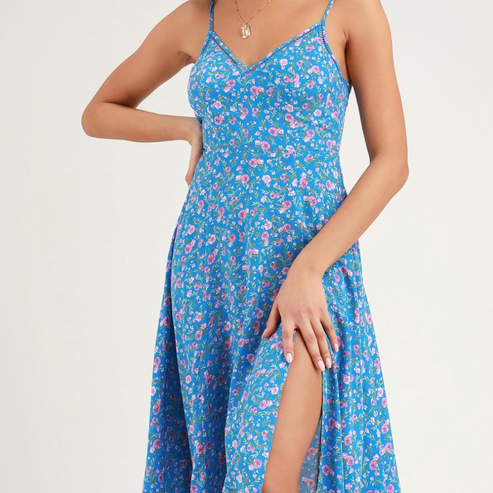 Lulus Blue Midi Dress